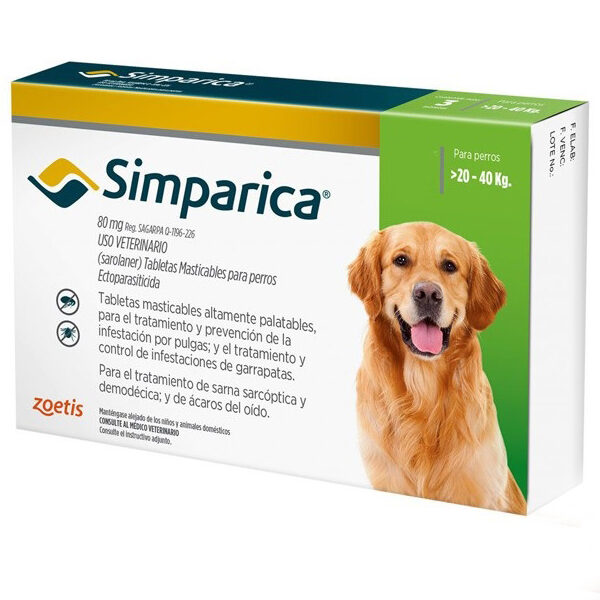 Simparica 80mg (20 a 40kg)