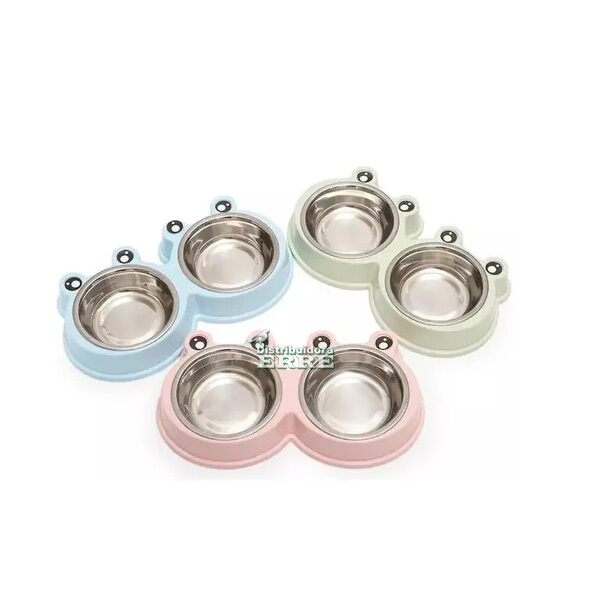 Comed. Doble Acero Inox. Base desm. c/ojos 14 cm 25647