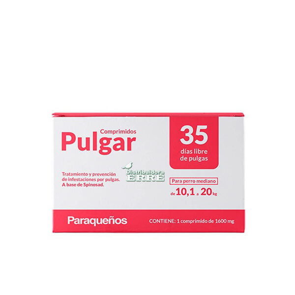 Pulgar Comprimido Perro  10,1 a 20  k 1600 mg.