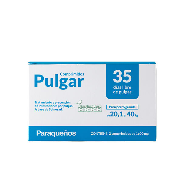 Pulgar Comprimido Perro  20,1 a 40  k 2x1600 mg.