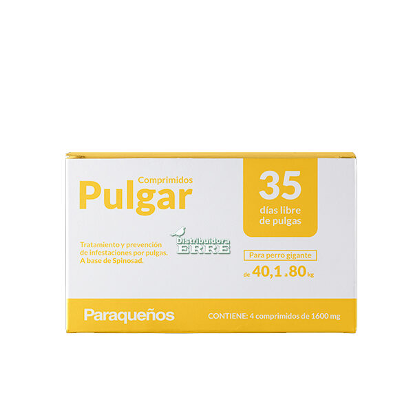 Pulgar Comprimido Perro de 40,1 a 80 k 4x1600 mg.